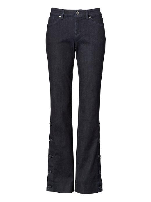 Banana Republic Womens Logan Fit Denim Button Side Pants - Rinse