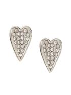 Banana Republic Womens Pave Heart Stud Earring Clear Size One Size