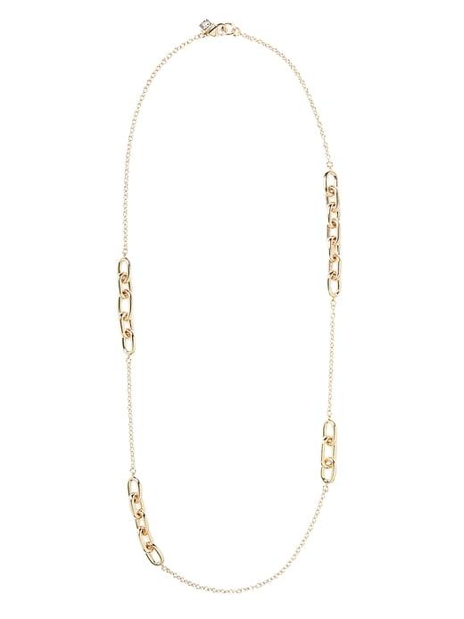 Banana Republic Womens Elongated Links Layer Necklace Gold Size One Size