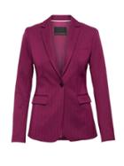 Banana Republic Womens Petite Long And Lean-fit Machine-washable Herringbone Blazer True Berry Purple Size 00