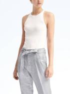 Banana Republic Womens Heritage Silk Ribbed Tank - White