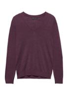 Banana Republic Womens Machine-washable Merino Wool Solid V-neck Sweater Burgundy Red Size Xs