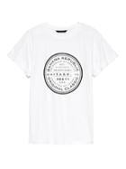 Banana Republic Womens Supima Cotton Graphic Boyfriend T-shirt Chicago Size S
