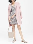 Banana Republic Womens Ditsy Floral V-neck Fit-and-flare Dress Gray & Pink Floral Size 12