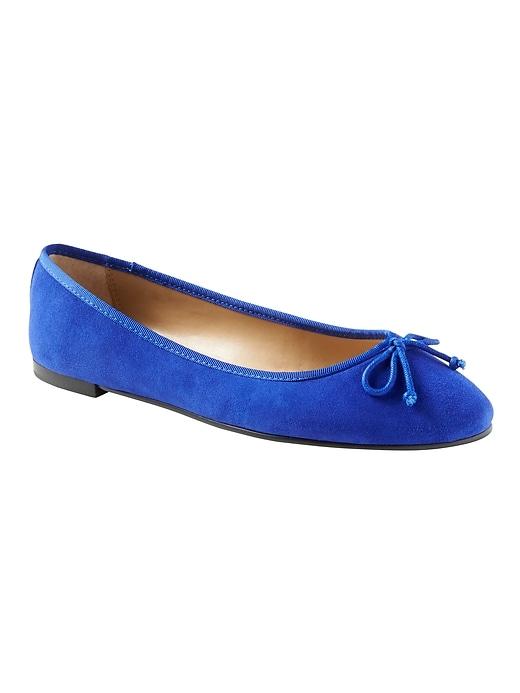 Banana Republic Womens Almond-toe Robin Flat Deep Royal Suede Size 7