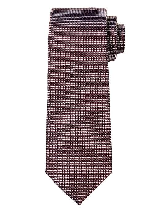 Banana Republic Mens Micro Geo Silk Nanotex Tie Burgundy Red Size One Size