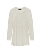 Banana Republic Womens Diagonal-stitch Crew-neck Sweater Heather Light Gray Size M