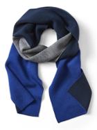 Banana Republic Mens Merino Wool Blend Rugby Stripe Scarf Voltage Blue Size One Size