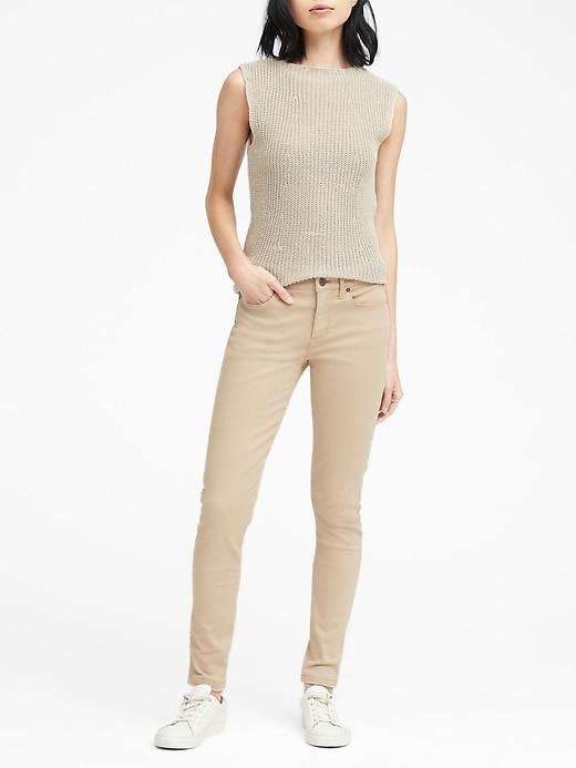 Banana Republic Womens Skinny Stretch Cotton-blend Sateen Jean Golden Beige Size 24