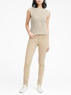 Banana Republic Womens Skinny Stretch Cotton-blend Sateen Jean Golden Beige Size 24