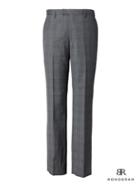 Banana Republic Mens Standard Monogram Gray Plaid Italian Wool Suit Trouser - Blue Gray