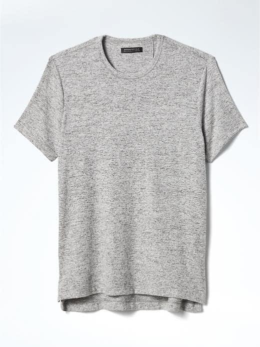 Banana Republic Mens Heritage Marled Tee - Gray Texture