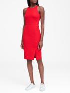 Banana Republic Womens Bi-stretch Racer-neck Sheath Dress Ultra Red Size 0