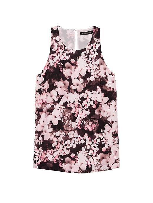 Banana Republic Womens Petite Floral Racerback Tank Pink Multi Size M