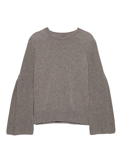 Banana Republic Womens Cashmere Flare-sleeve Sweater Dark Taupe Size Xs