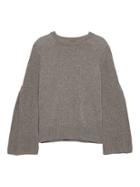 Banana Republic Womens Cashmere Flare-sleeve Sweater Dark Taupe Size Xs