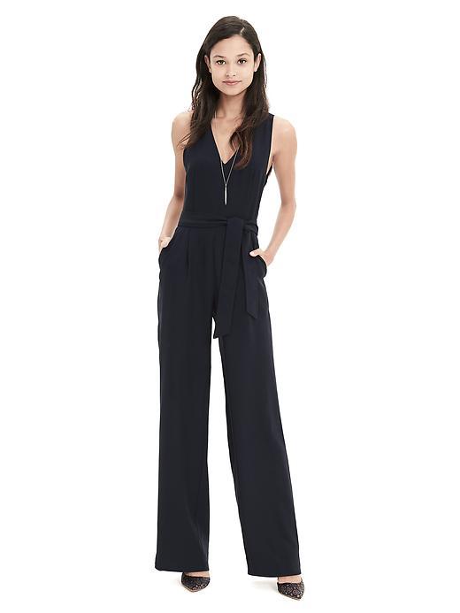 Banana Republic Womens Wide Leg Jumpsuit Size 0 - Preppy Navy