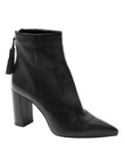 Banana Republic Womens Tassel Zip High-heel Ankle Boot Black Leather Size 8