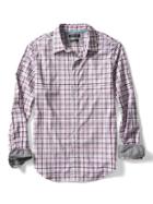 Banana Republic Mens Grant Fit Custom Wash Check Shirt - Heather Gray