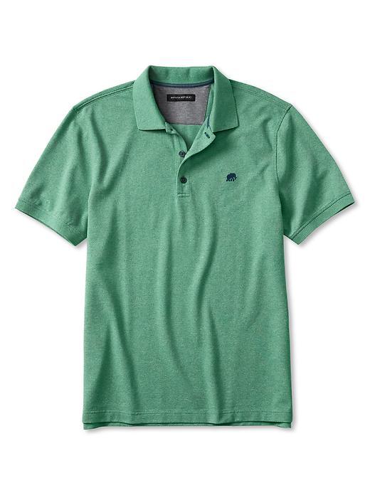 Banana Republic Mens Signature Pique Polo Size M Tall - Green Heather