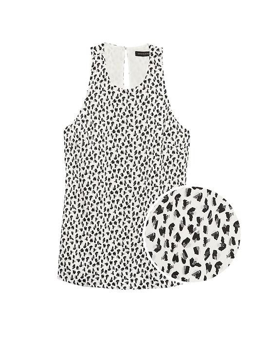 Banana Republic Womens Print Racerback Top White Size M