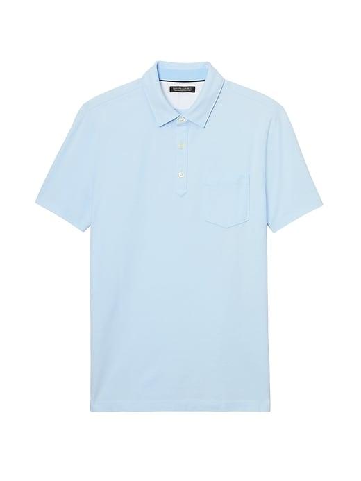 Banana Republic Mens Don';t-sweat-it Polo Shirt Ice Water Size M