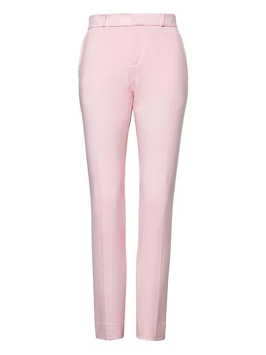 Banana Republic Womens Petite Ryan Slim Straight-fit Lightweight Wool Pant New Powder Pink Size 12