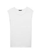 Banana Republic Womens Petite Soft Jersey Side-slit Top White Size S