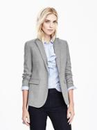 Banana Republic Womens Gray Wool Blazer Size 0 - Light Gray