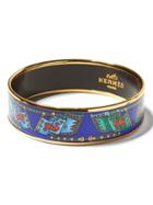 Banana Republic Mens Luxe Finds   Herms Gold Enamel Wide Bangle Gold Multi Size One Size