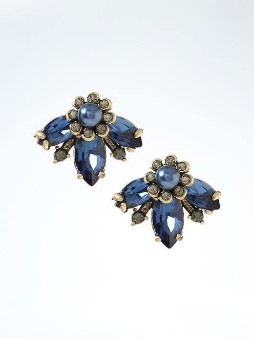 Banana Republic Pearl Heirloom Cluster Stud Earring - Blue