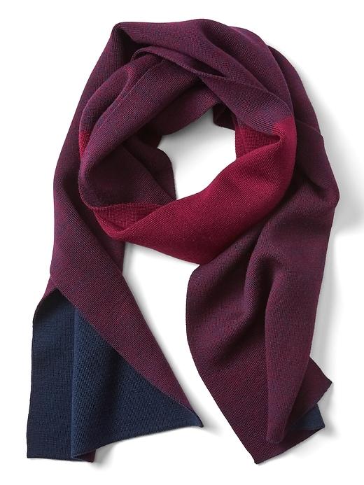 Banana Republic Mens Merino Wool Blend Rugby Stripe Scarf Burgundy Size One Size