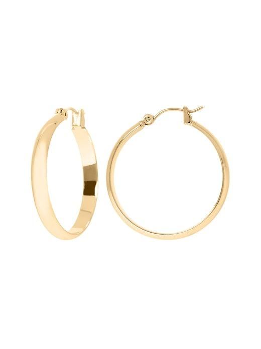 Banana Republic Womens Medium Hollow Hoop Earring Gold Size One Size