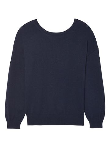 Banana Republic Womens Feather-touch V-back Sweater Navy Size Xl