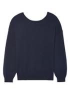 Banana Republic Womens Feather-touch V-back Sweater Navy Size Xl