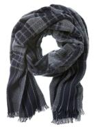 Banana Republic Mens Navy Plaid Wool Scarf Size One Size - Navy