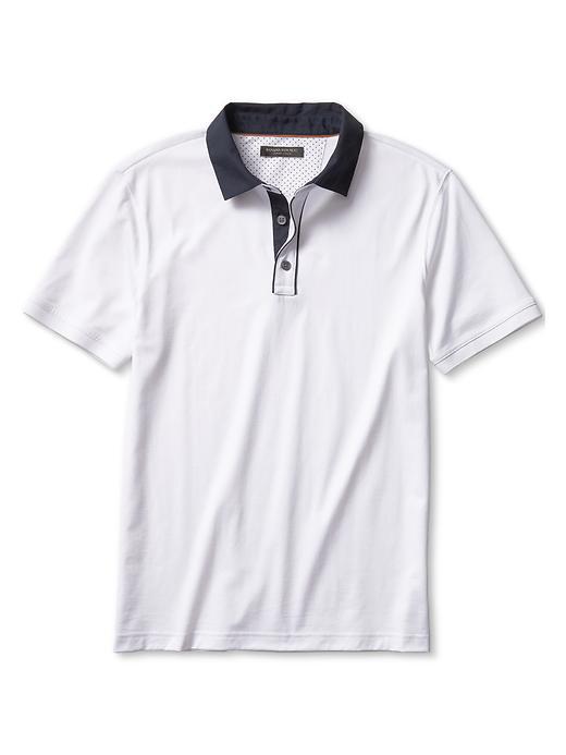 Banana Republic Mens Performance Polo Size L Tall - White