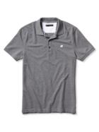 Banana Republic Mens Slim Signature Pique Polo Size L Tall - Gray Sky