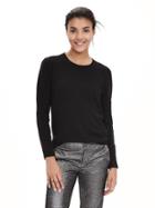 Banana Republic Womens Italian Cashmere Blend Crew Pullover Size L - Black