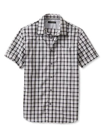 Banana Republic Short Sleeve Bold Plaid Shirt