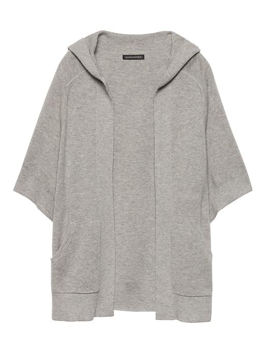 Banana Republic Womens Life In Motion Machine-washable Cashmere Blend Open Sweater Hoodie Heather Gray Size Xs/s