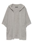 Banana Republic Womens Life In Motion Machine-washable Cashmere Blend Open Sweater Hoodie Heather Gray Size Xs/s