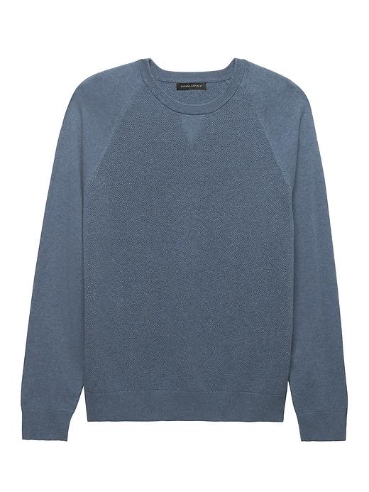 Banana Republic Mens Pima Cotton Cashmere Crew-neck Raglan Sweater Blue Shadow Size Xxs