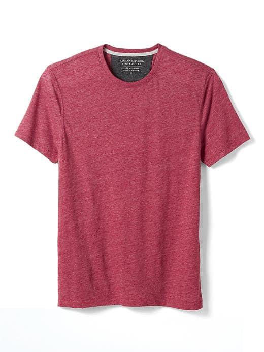 Banana Republic Mens Vintage Crew Tee - Red