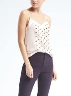 Banana Republic Womens Easy Care Dot Seamed Cami - White