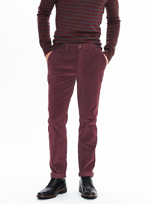 Banana Republic Mens Emerson Cord Chino Size 29w 32l - Burgundy