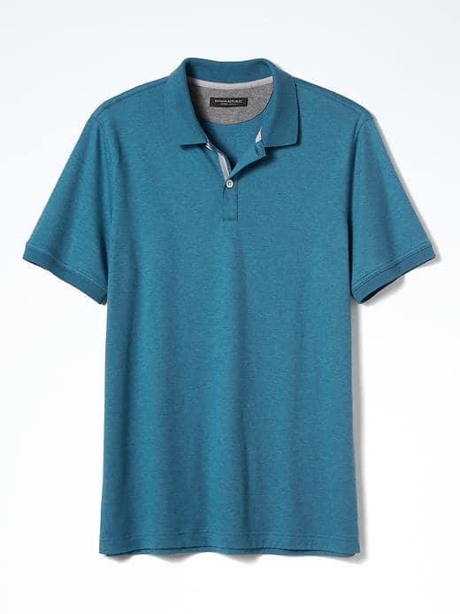 Banana Republic Mens Luxe Touch Polo - Azure Blue