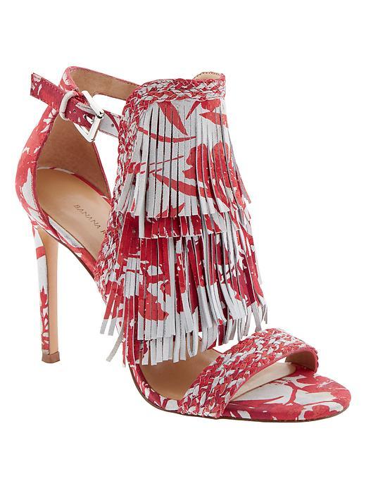 Banana Republic Bryce Fringe Sandal Size 10 - Red Print