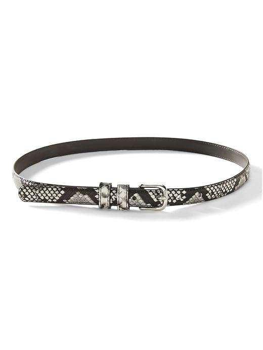 Banana Republic Womens Snake-print Small Trouser Belt Gray Size S