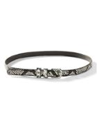 Banana Republic Womens Snake-print Small Trouser Belt Gray Size S